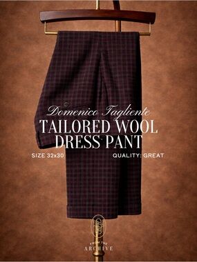 Men’s Tailored Wool Dress Pants | 32 x 30